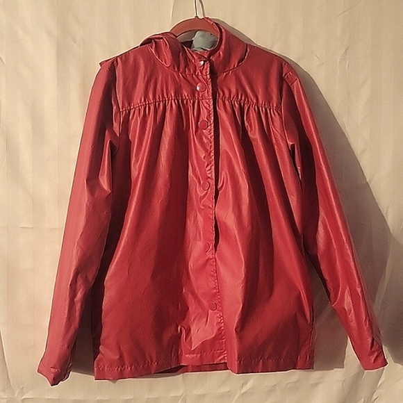 Cherokee Youth Outerwear Red Hooded Rain Raincoat, Size XL/TG - Picture 1 of 6